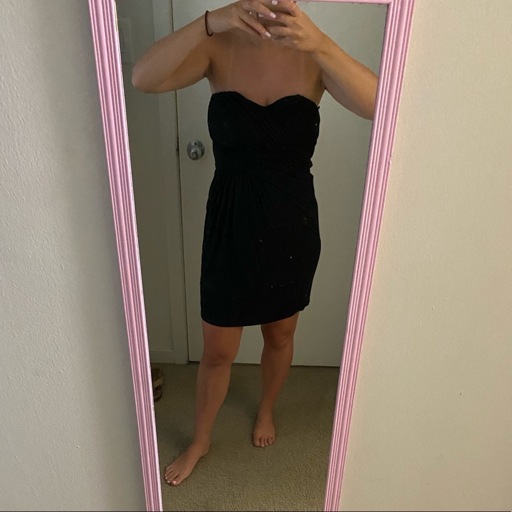Express little black dress, wrap dress, strapless, tight, small